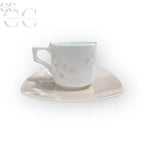 Tazze Richard Ginori in rosa porcellana con design floreale su tazzine da caffè