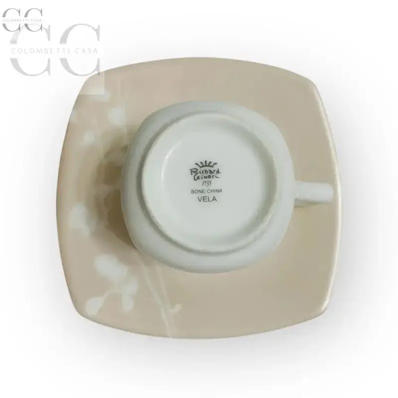 Tazzine Richard Ginori Vela naïf: tazza rovesciata su piattino quadrato in porcellana rosa