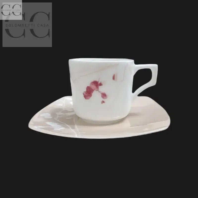 Tazzina Richard Ginori bianca con design floreale in porcellana elegante