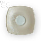 Saucer beige quadrato con design floreale per tazzine Richard Ginori Vela naïf