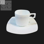 Tazzine Richard Ginori in ceramica bianca con piattino, Set 6 tazzine da caffè Vela Orizzonti