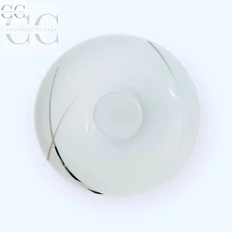 Lid in ceramica bianca con dettagli grigi per tazzine Richard Ginori Venezia Eceo