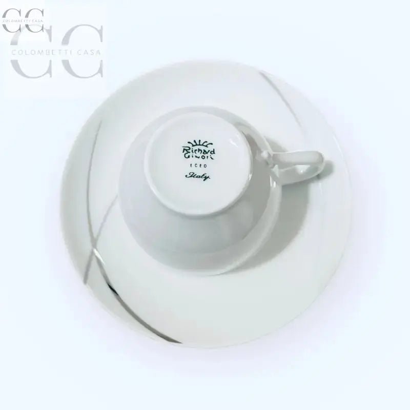 Tazza e piattino bianchi del set di tazzine da caffè Venezia Richard Ginori