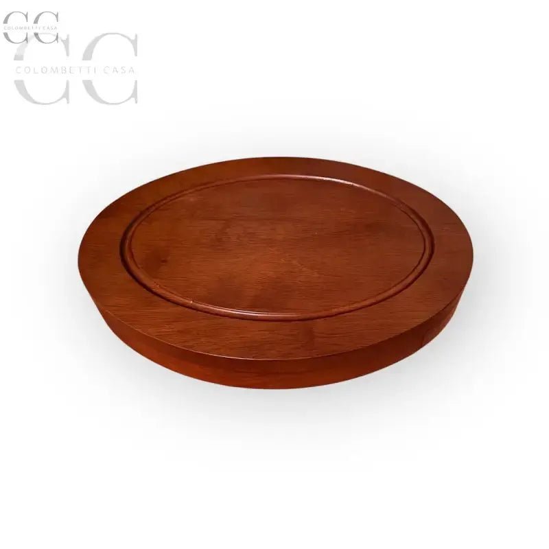 Vassoio rotondo in legno per il Set coltelli formaggio con tagliere in legno