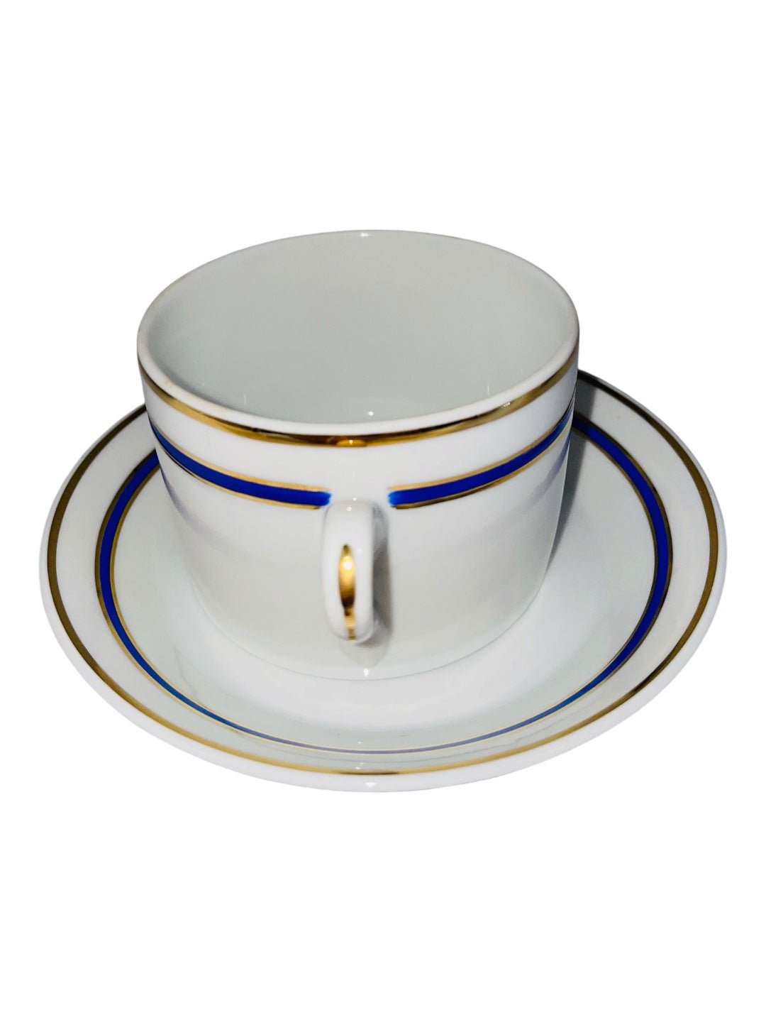Set da the 9 pezzi bordo blu e oro Richard Ginori