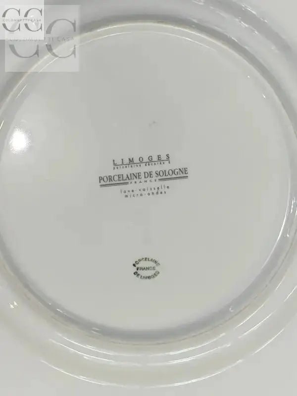 Piatto in porcellana Limoges con marchio del produttore, parte del set di 18 pezzi