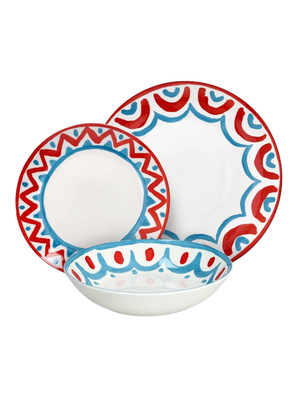 Set piatti 18 pezzi Vietri porcellana multicolor Tognana