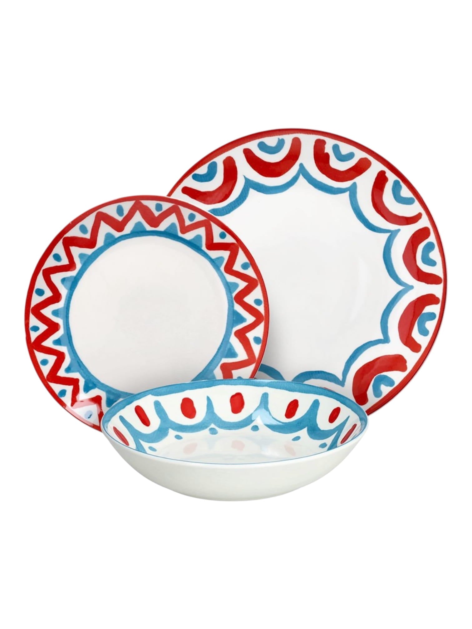 Set piatti 18 pezzi Vietri porcellana multicolor Tognana