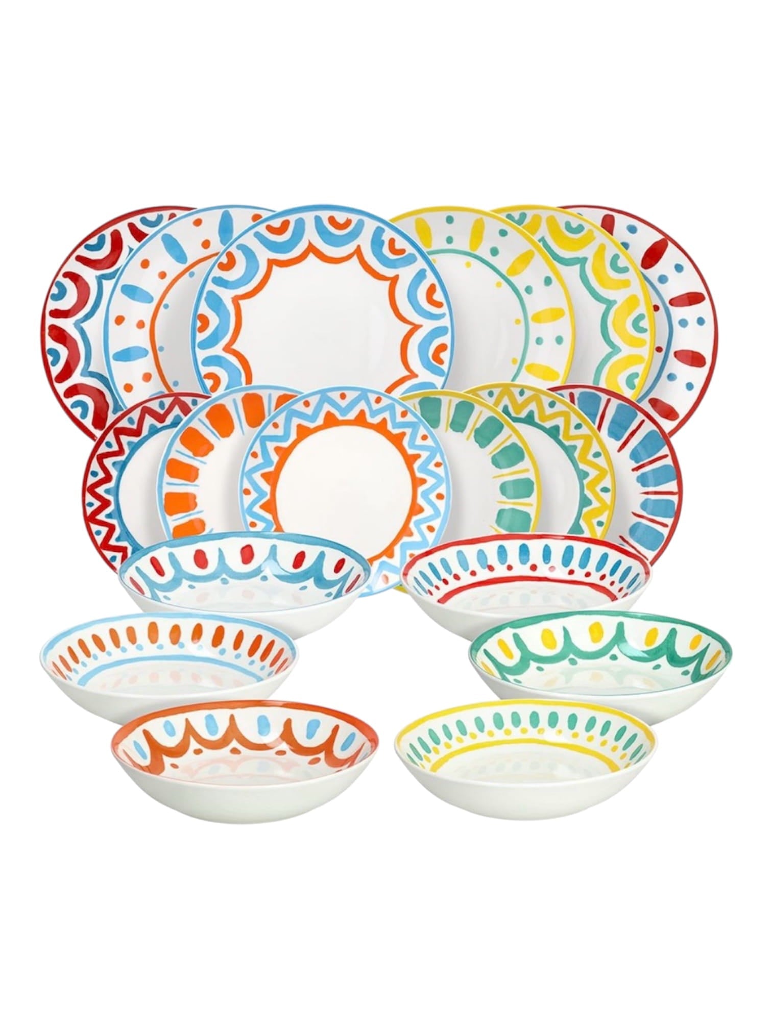 Set piatti 18 pezzi Vietri porcellana multicolor Tognana