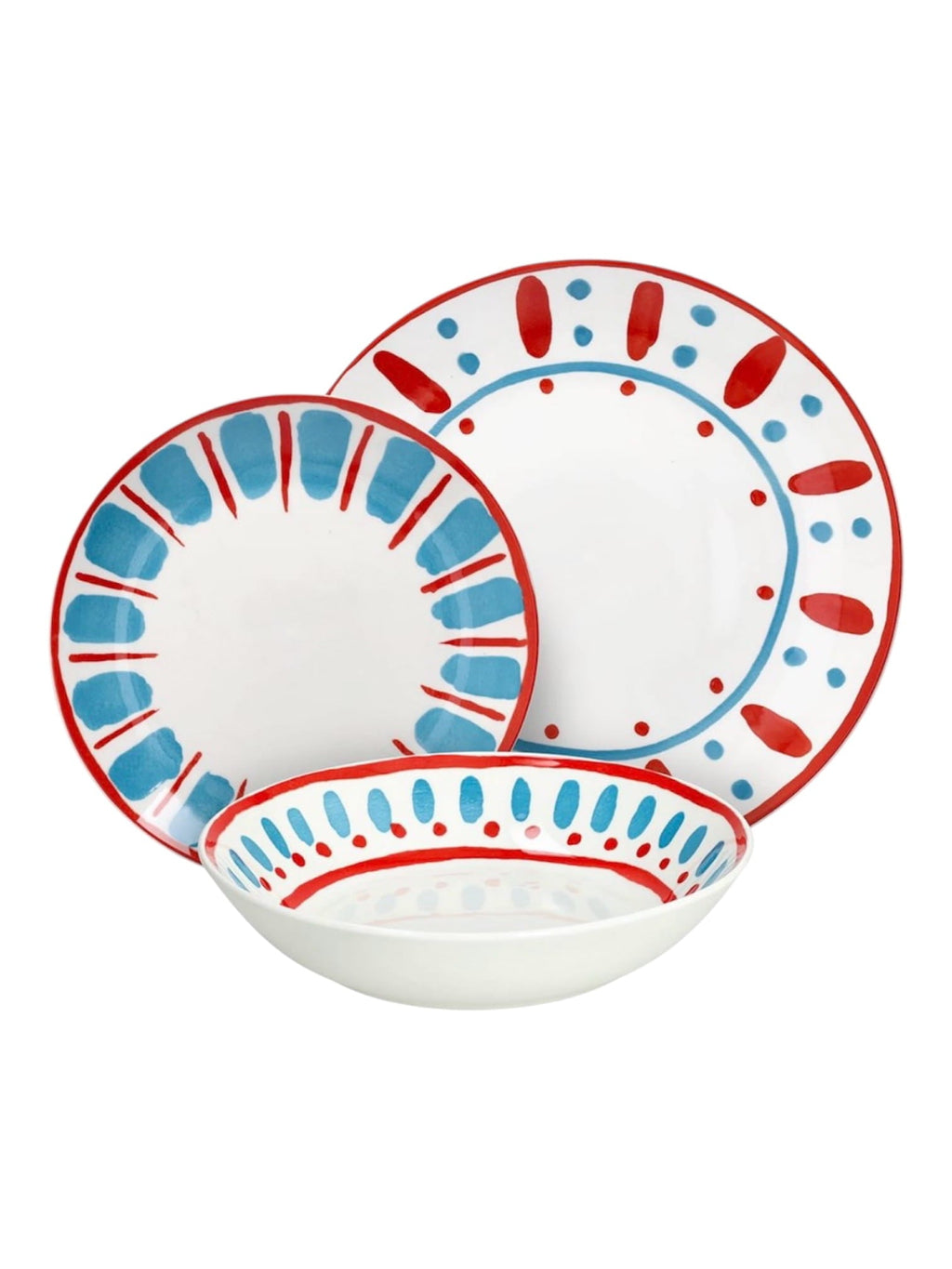 Set piatti 18 pezzi Vietri porcellana multicolor Tognana