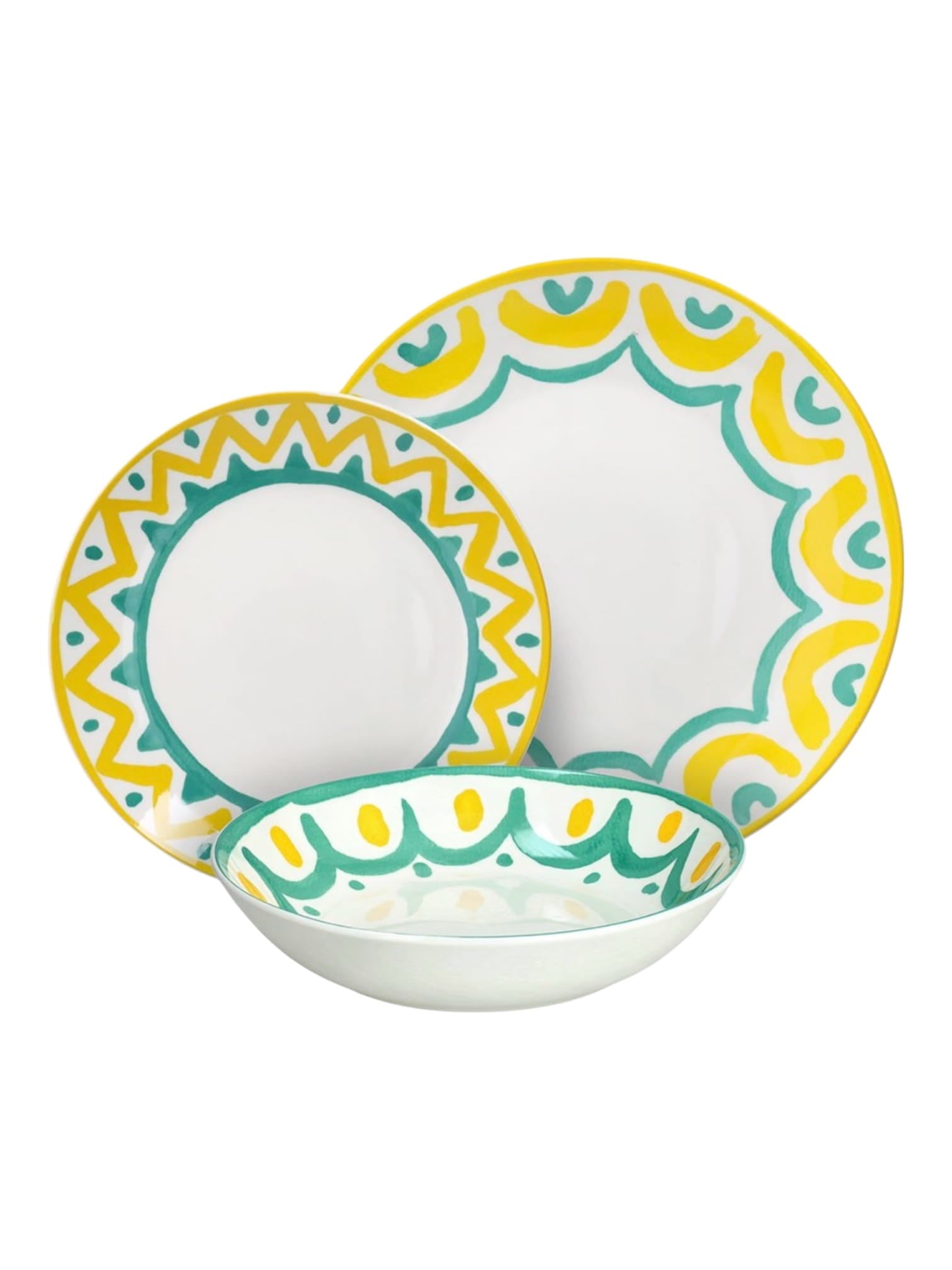 Set piatti 18 pezzi Vietri porcellana multicolor Tognana