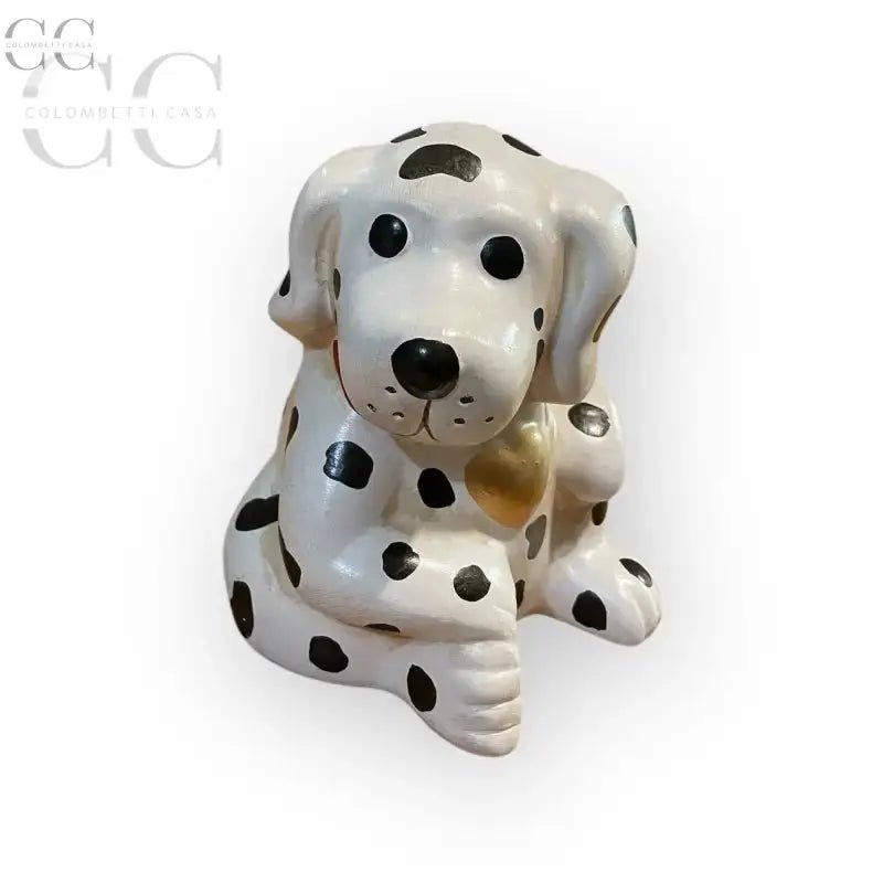Ceramica Dalmatiana con cuore dorato, statuetta decorativa in ceramica