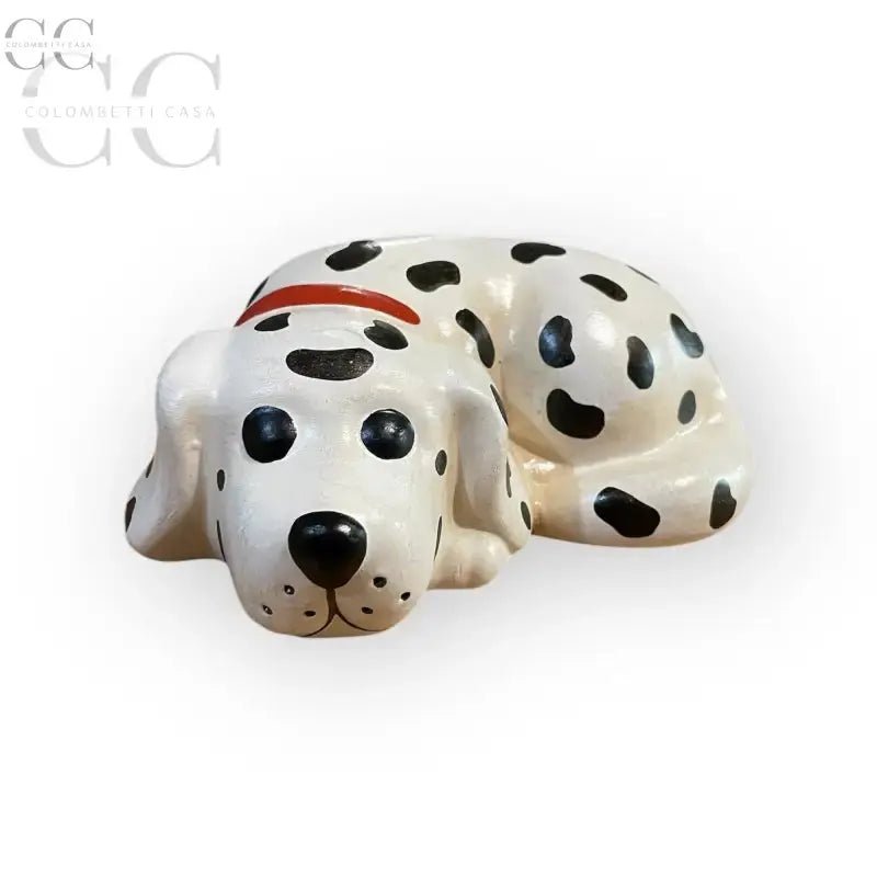 Statuina cane dalmata in ceramica, elegante figurina di un cane Dalmata in ceramica