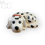 Statuina cane dalmata in ceramica, elegante figurina di un cane Dalmata in ceramica