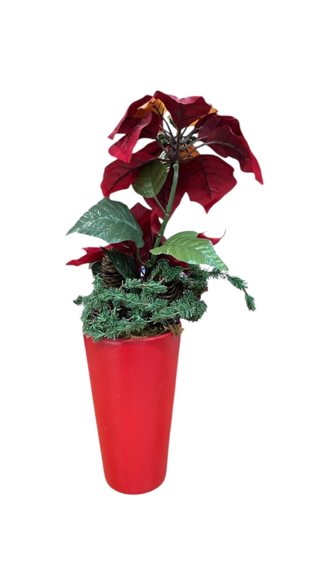 Stella di Natale artificiale in vaso di ceramica - Colombetti Casa