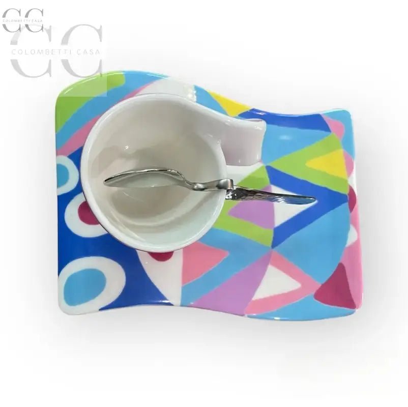 Piatto colorato con ciotola e cucchiaio della Tazza Caffè New Wave Villeroy & Boch