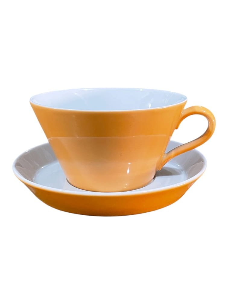 Tazza colazione con piatto Tric arancione porcellana Azberg