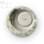 Tazza colazione jumbo con piatto quadretti verdi ceramica Rose&Tulipani