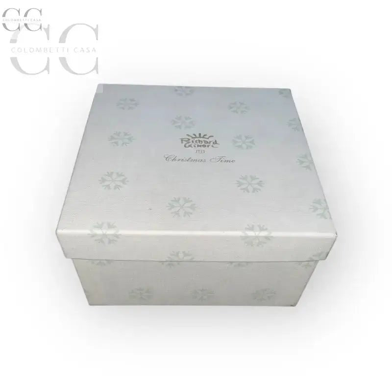 Scatola bianca quadrata con motivo a fiocco di neve per Tazza Richard Ginori