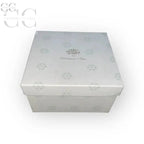 Scatola bianca quadrata con motivo a fiocco di neve per Tazza Richard Ginori