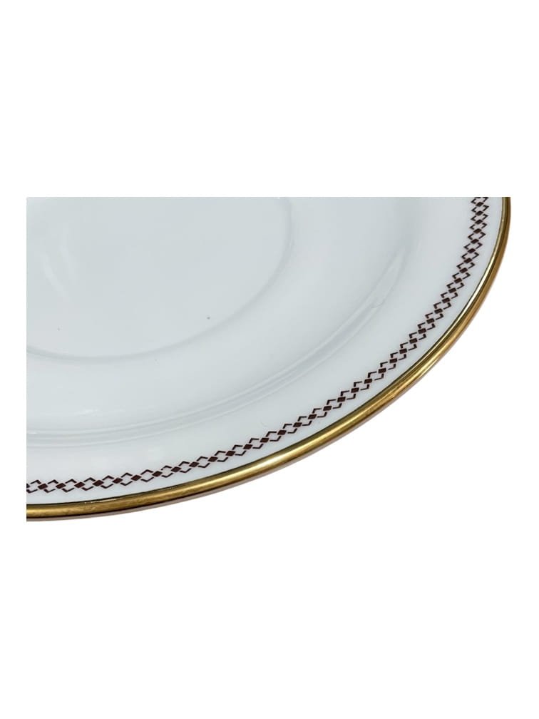Tazza da brodo filo oro e greca marrone porcellana Ginori