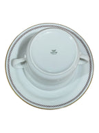 Tazza da brodo filo oro e greca marrone porcellana Ginori