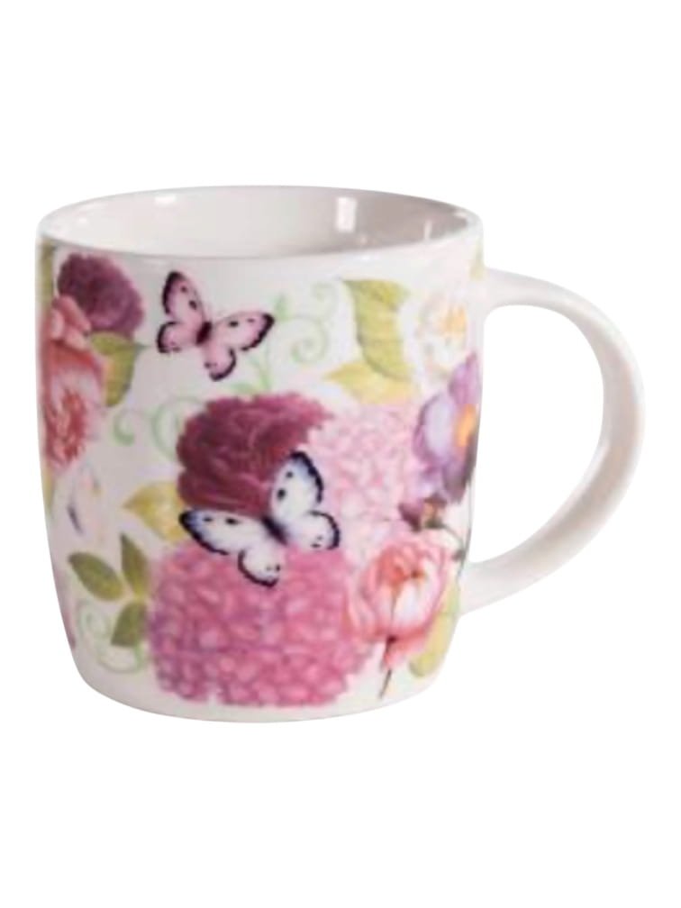 Tazza mug con decori floreali in porcellana