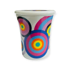 Tazza tisana multicolor con filtro e coperchio in porcellana