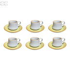 Tazze caffè con piatto giallo porcellana Mancioli Colombetti Casa