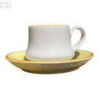 Tazze caffè con piatto giallo porcellana Mancioli Colombetti Casa