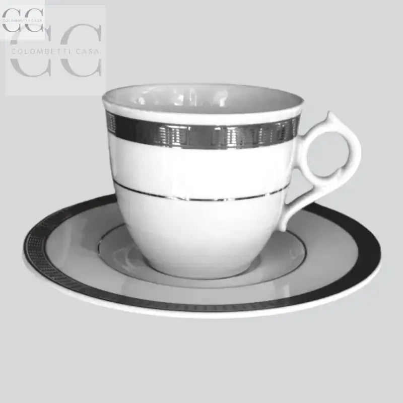 Tazzine in porcellana Weissestal con bordo in platino inciso, elegante e raffinato
