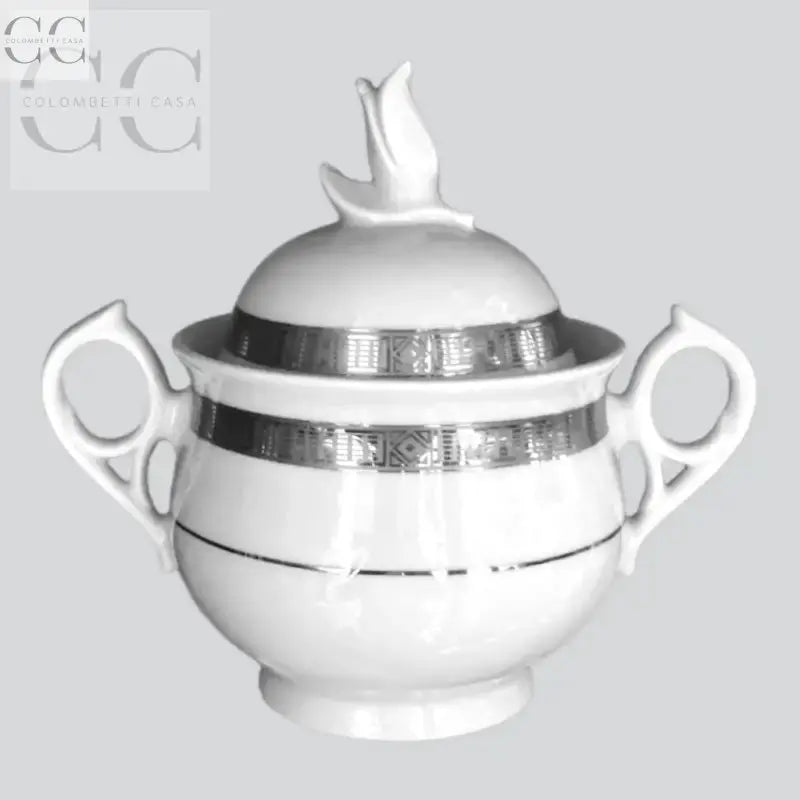 Zuccheriera in porcellana Weissestal con coperchio nel set Tazze the