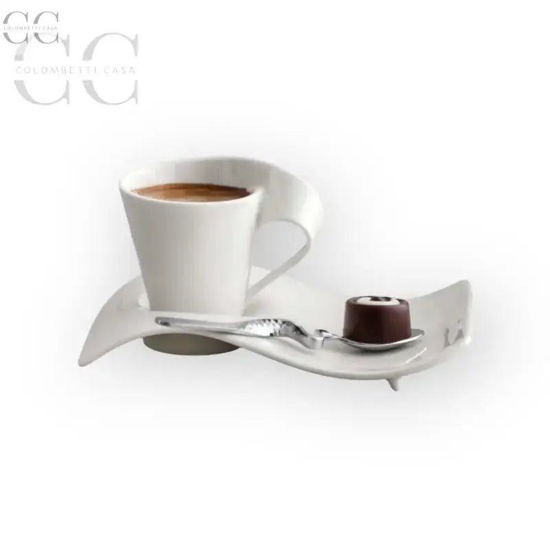Elegante tazzina da caffè New Wave Villeroy&Boch con cioccolato e piatto