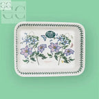 Vassoio rettangolare in ceramica Portmeirion con motivo floreale Botanic Garden
