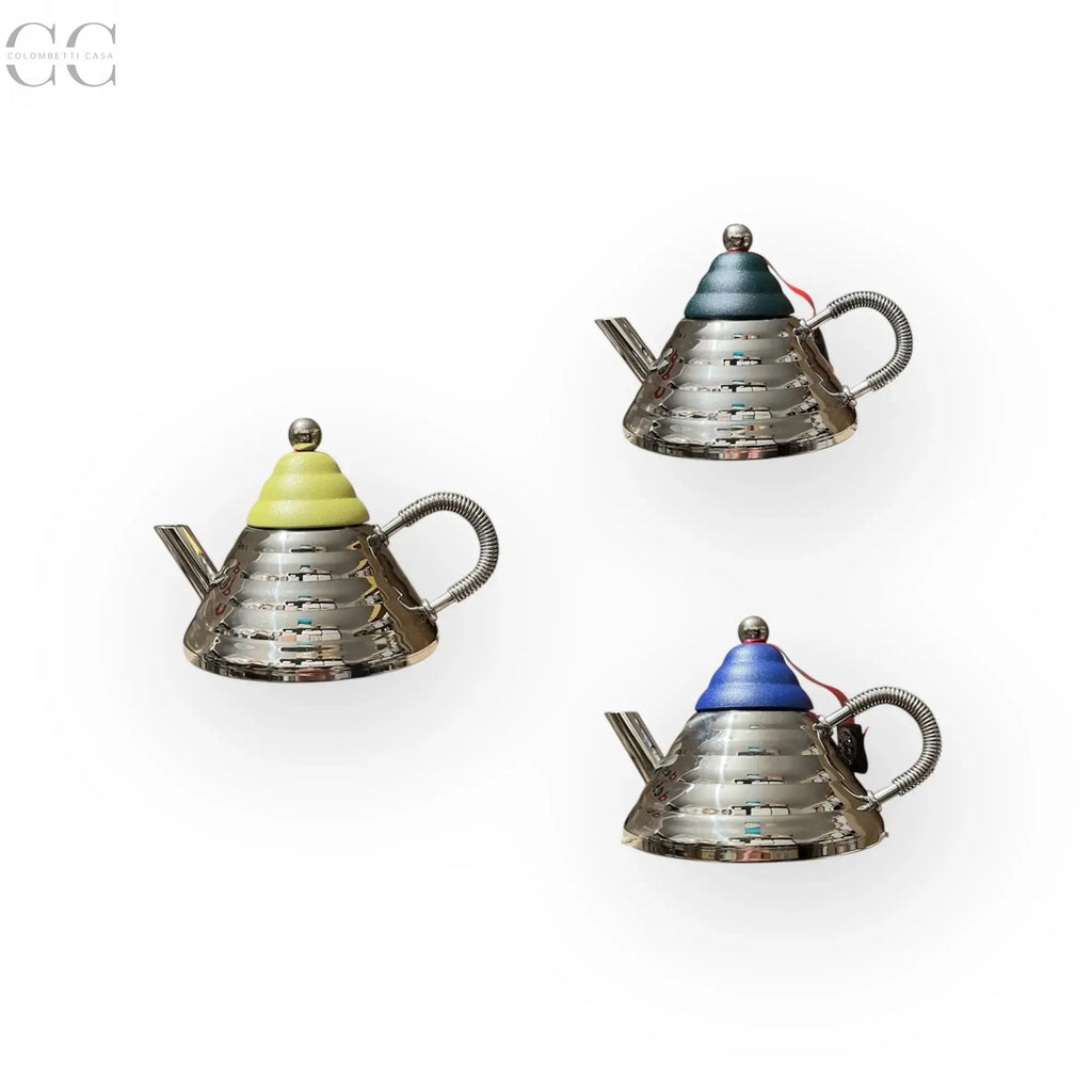 Teiera Archimede con coperchio colorato acciaio Stella Colombetti Casa