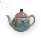 Teiera in ceramica decorata a mano Italica Ars con design floreale