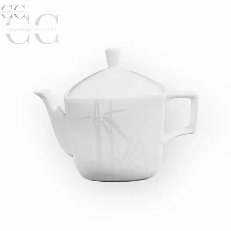 Teiera Vela in porcellana Richard Ginori con design in bambù, ideale per tazze e tazzine