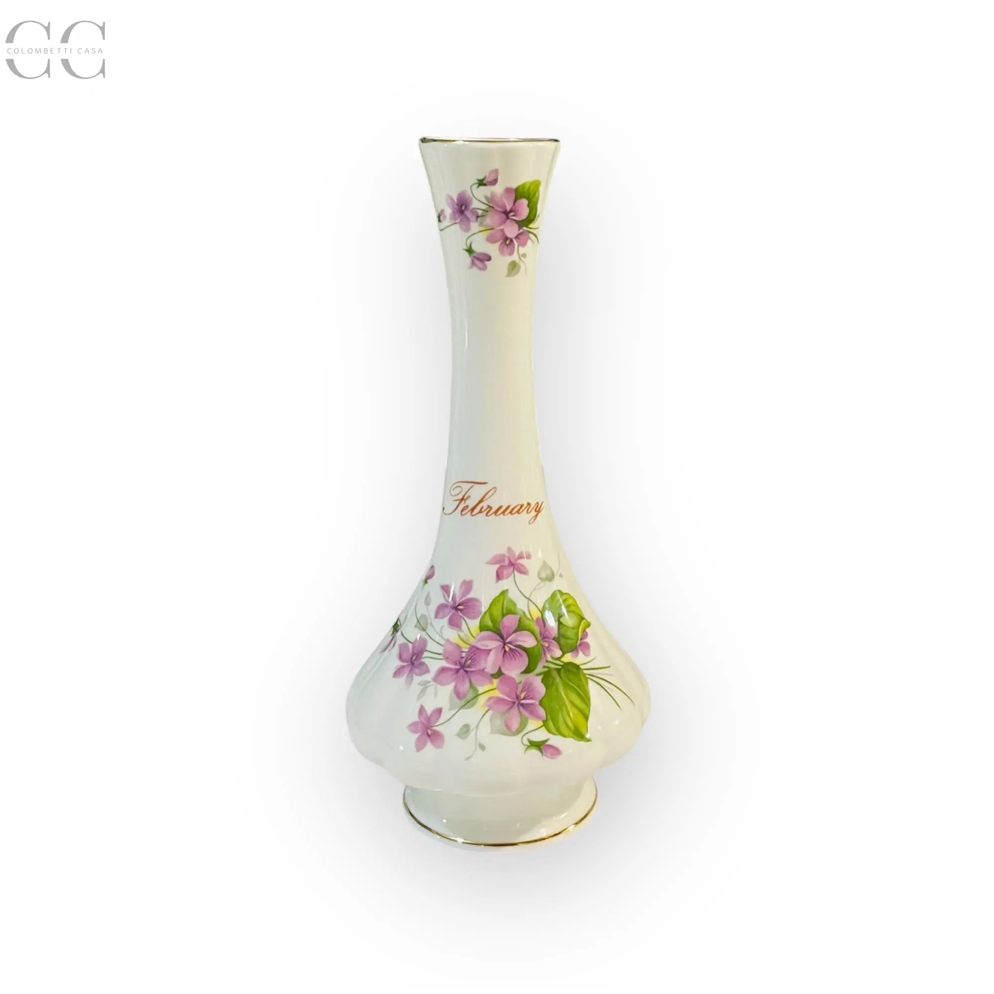 Vaso fiori del mese Febbraio porcellana Queen’s Colombetti Casa