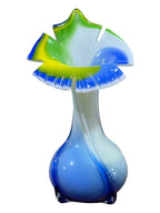 Vasetto in vetro multicolor blu giallo verde bianco