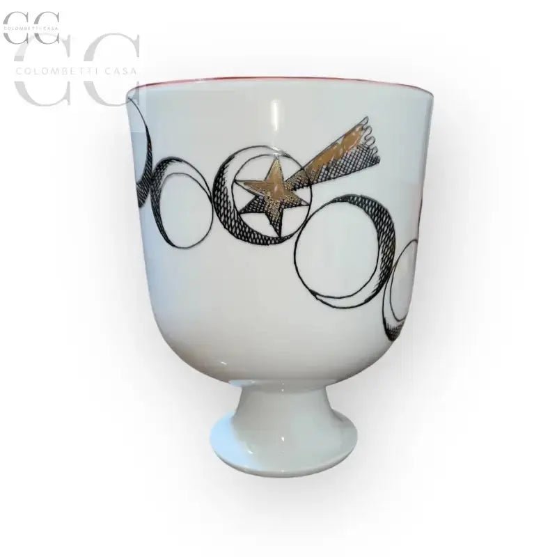 Goblet bianco con design celestiale, porcellana Richard Ginori, ideale per tazze natalizie