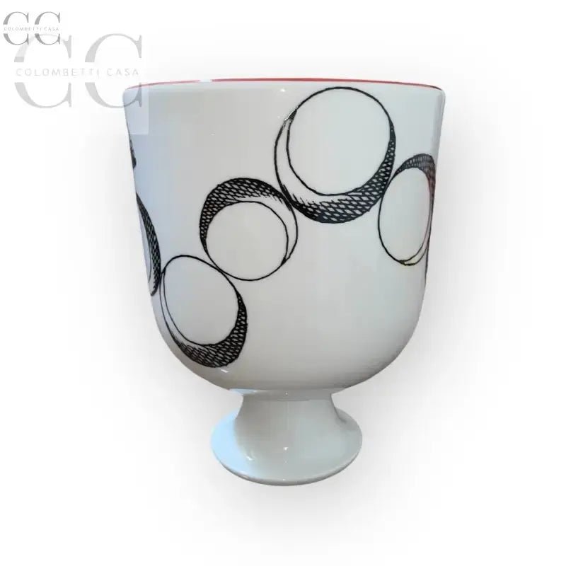 Cup with black circle design by Richard Ginori, perfect for tazze e tazzine natalizie