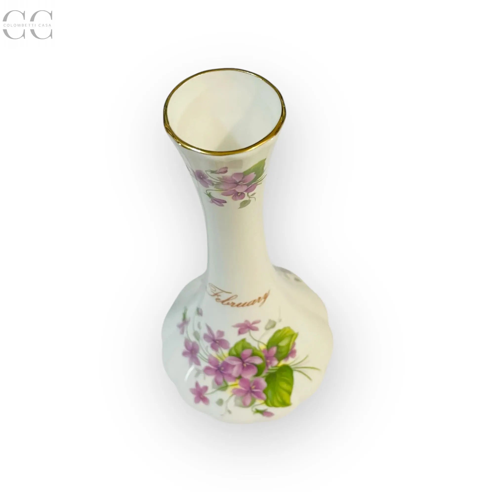 Vaso fiori del mese Febbraio porcellana Queen’s Colombetti Casa