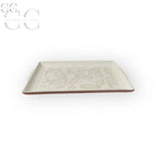 Vassoietto Richard Ginori con decoro a foglie in porcellana e filo platino