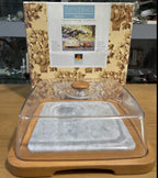 Vassoio porta formaggio piano in marmo e legno Foppapedretti