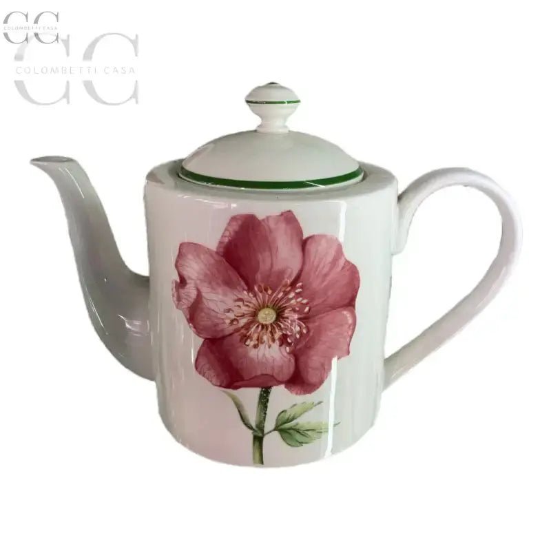 Teiera Flora porcellana Villeroy&Boch con fiore rosa, ideale per tazze e tazzine elegante