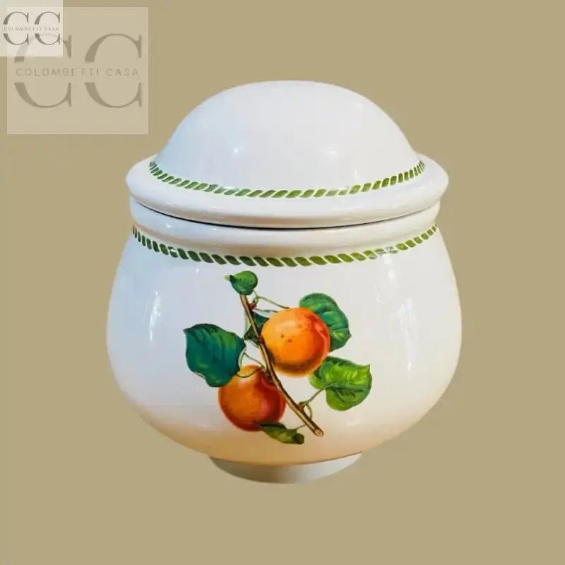 Zuccheriera Pomona Border Ceramica con design fruttato su fondo bianco