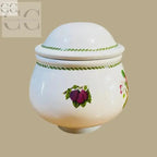 Barattolo ceramico bianco con design fruttato Zuccheriera Pomona Border Ceramica Portmeirion