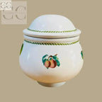 Zuccheriera Pomona Border Ceramica Portmeirion con design di frutta su ceramica bianca