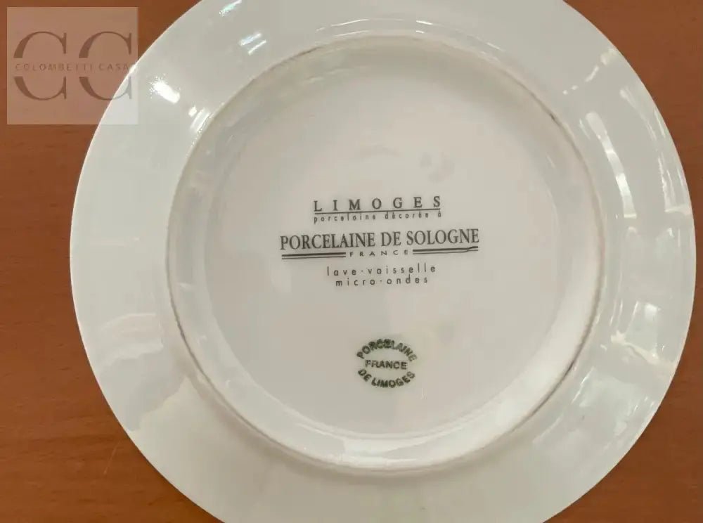 Piatto in porcellana Limoges bianca della collezione Zuccheriera