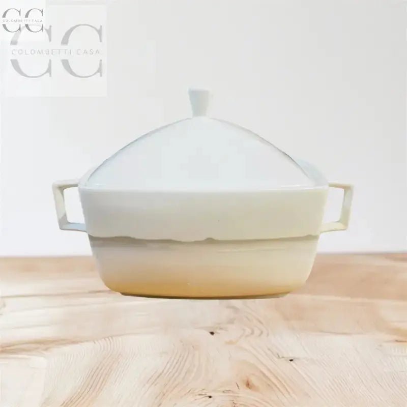 Zuppiera Vela Richard Ginori, elegante insalatiera in porcellana bianca con coperchio